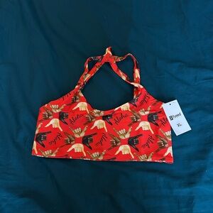 Fused Hawaii Aloha Always (Red)Print Women's Bikini Top